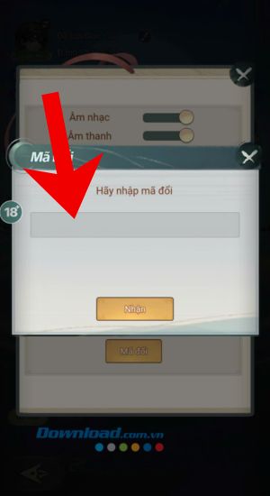 Nhập mã code