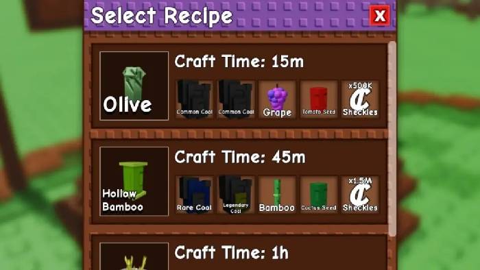 Grow A Garden cong thuc che tao Smithing 6*545271