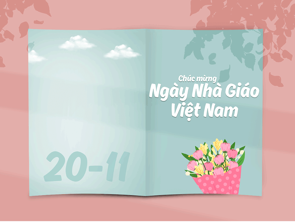 Thiệp mừng 20-11, phong cách nhẹ nhàng