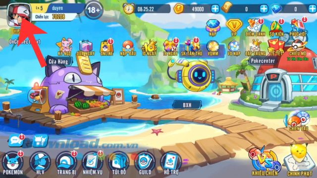 Ấn vào biểu tượng ảnh Avatar