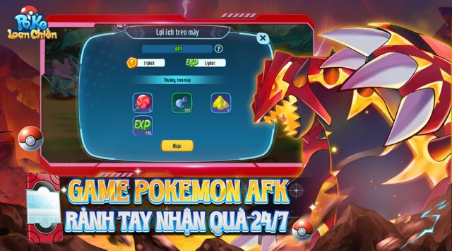 Game Pokémon AFK, rảnh tay nhận quà 24/7