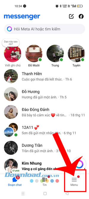 Ấn vào biểu tượng ba dấu gạch ngang
