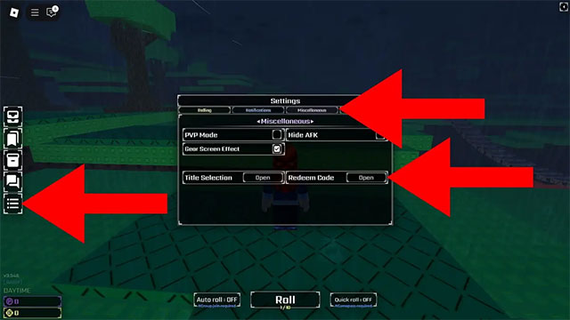 Cách nhập code trong Sol's RNG