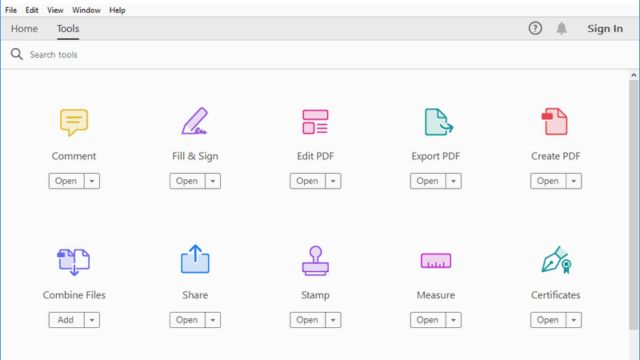 Adobe Acrobat Reader DC cung cấp đầy đủ các công cụ từ cơ bản đến cao cấp để xử lý PDF