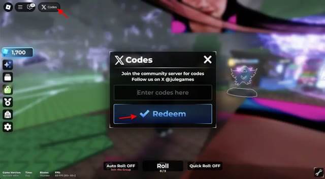 Hướng dẫn nhập code game Jule’s RNG trong Roblox