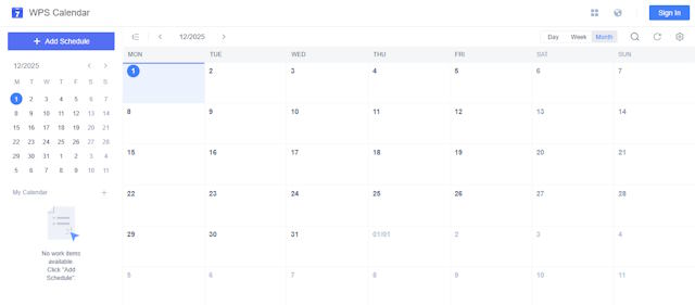 WPS Calendar là công cụ quản lý thời gian và lịch trình chuyên nghiệp