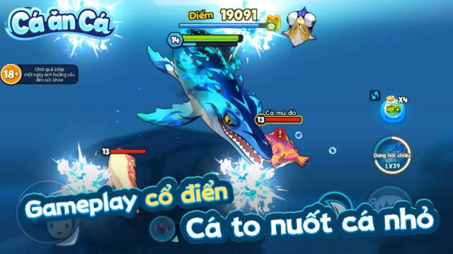 Gameplay cổ điêmnr cá to nuốt cá nhỏ