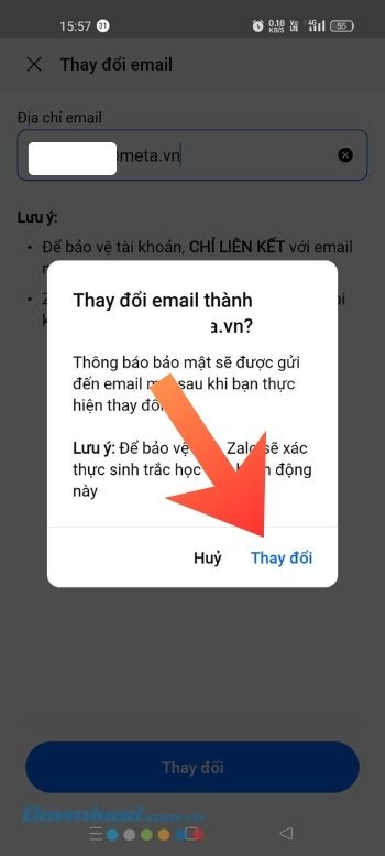 Tiếp tục nhấn vào nút Thay đổi