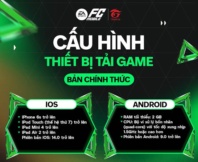 Yêu cầu thiết bị tham gia EA SPORTS FC Mobile Việt Nam