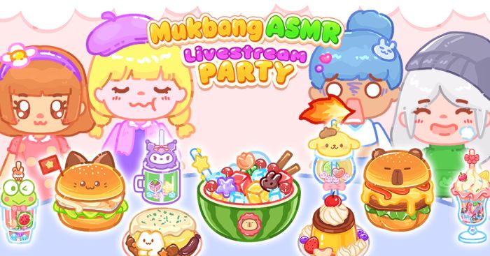Mukbang ASMR Livestream Party * Game mô phỏng chủ đề phát trực tiếp mukbang