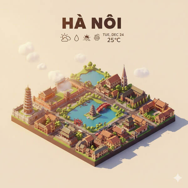 ảnh Isometric thành phố Hà Nội