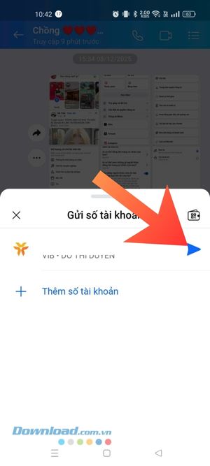 Ấn vào nút Gửi tại số tài khoản ngân hàng của mình