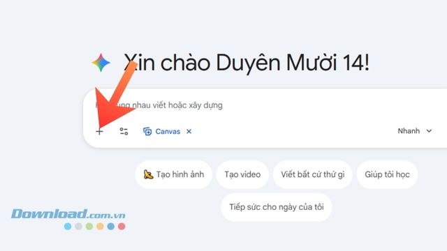 Nhấp chuột vào biểu tượng dấu "+"