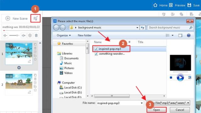 Thay thế nhạc nền hiện có bằng bản nhạc mới