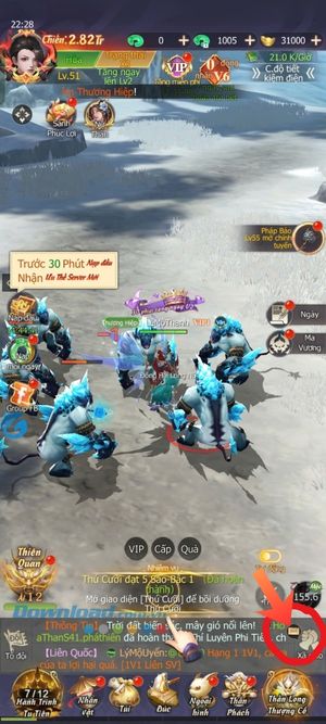 Ấn vào biểu tượng hòm thư