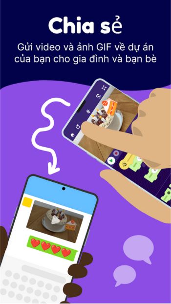 Gửi video vè dự án cho bạn bè