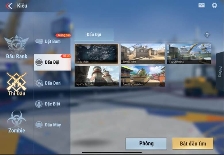 Vị trí tính năng đấu đội của CSL