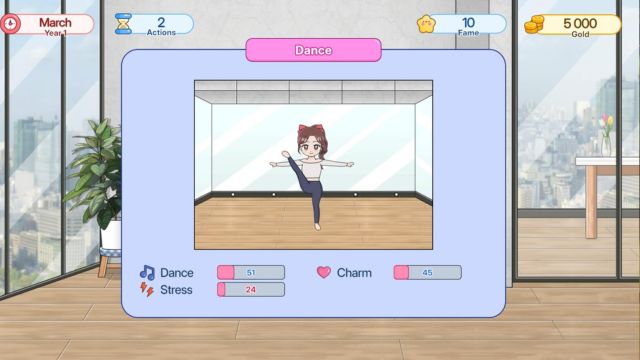 Tập luyện chăm chỉ giúp tăng chỉ số và kỹ năng cho Mina