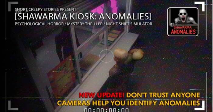 Bạn làm chủ một cửa tiệm bán bánh cuộn thịt shawama trong game Corruptions in Scary Shawarma Kiosk