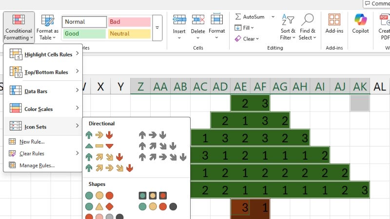Xóa số trên cây thông Noel