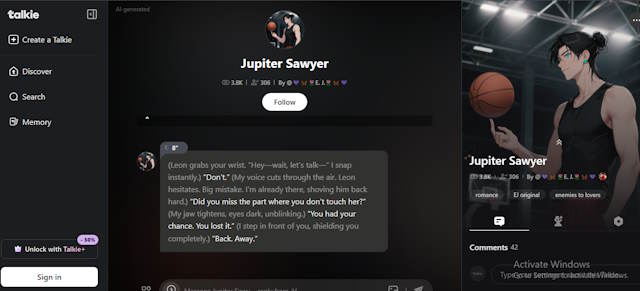 Chat trực tiếp bằng văn bản hoặc giọng nói với nhân vật AI