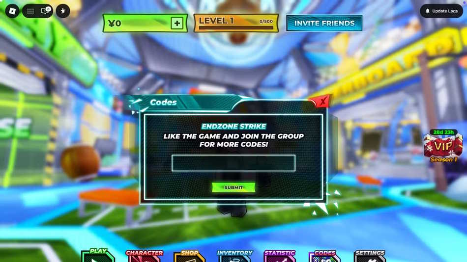 Màn hình đổi code Endzone Strike