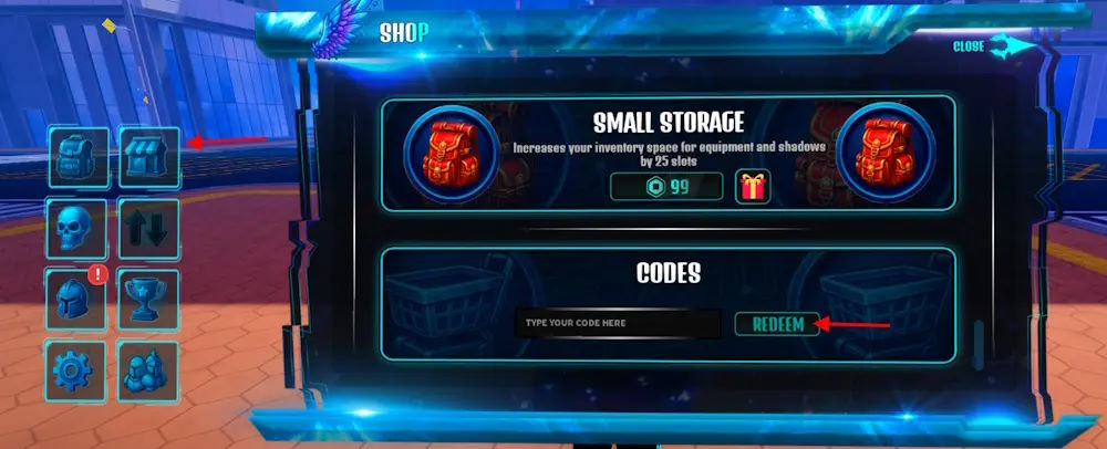 Màn hình đổi code Arise Ragnarok