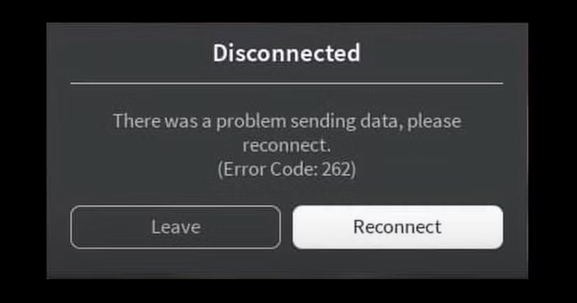 Thông bão error code 262 Roblox