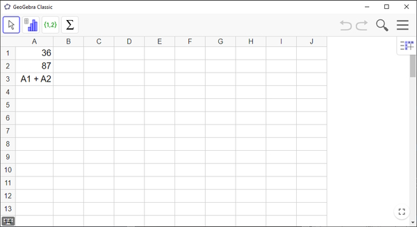Sử dụng bảng tính trong GeoGebra không khó