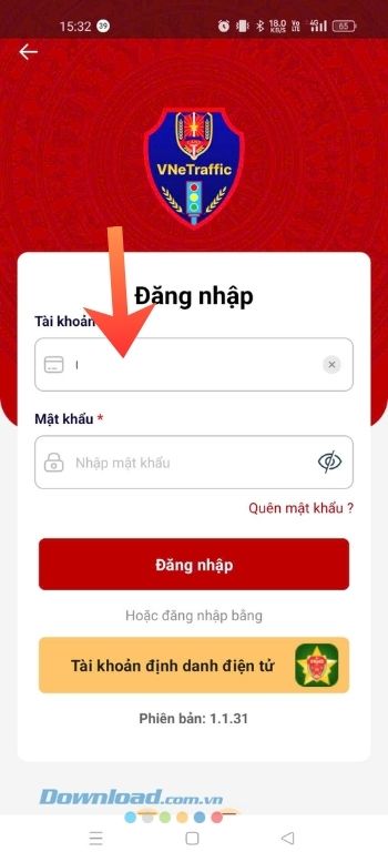Mở và đăng nhập tài khoản VNeTraffic