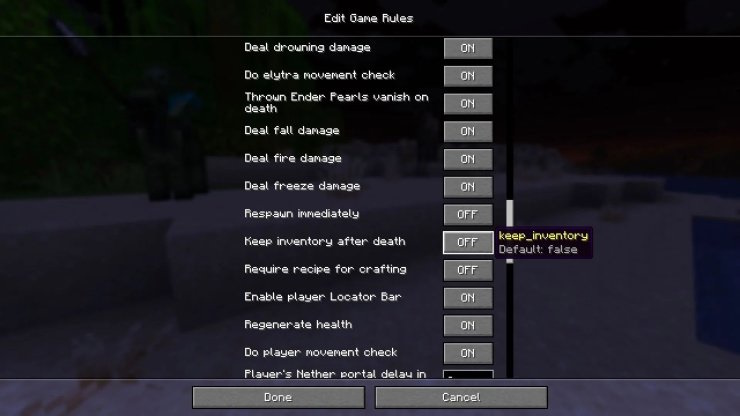 Chỉnh sửa quy tắc chơi game trong Minecraft