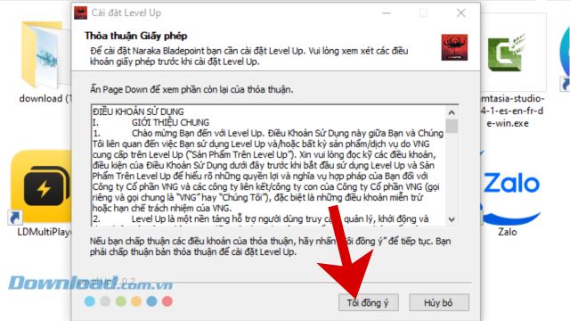 Nhấp chuột vào nút Tôi đồng ý.