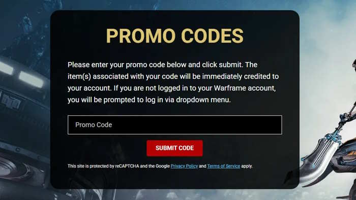 Nhập mã đổi code Warframe
