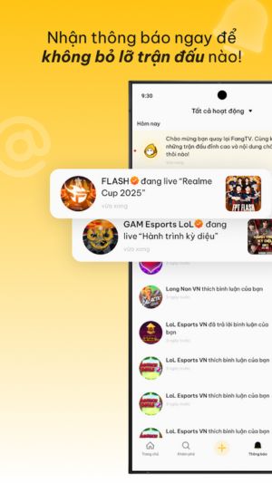 Nhận thông báo ngay để không bỏ lỡ trận đấu