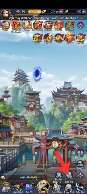 Chạm vào mục Thư