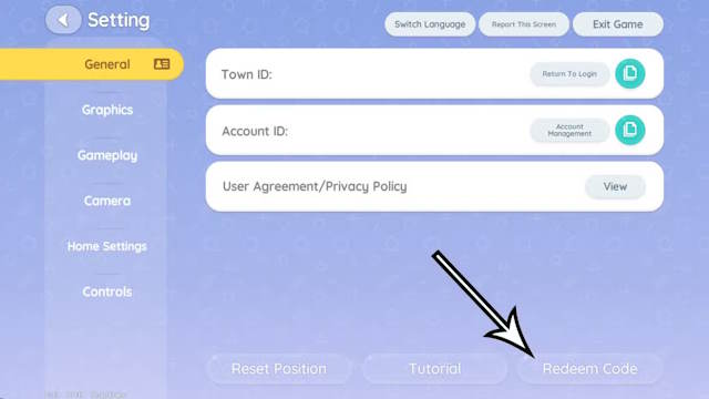 Nhấn nút “Redeem Code” ở góc dưới bên phải màn hình