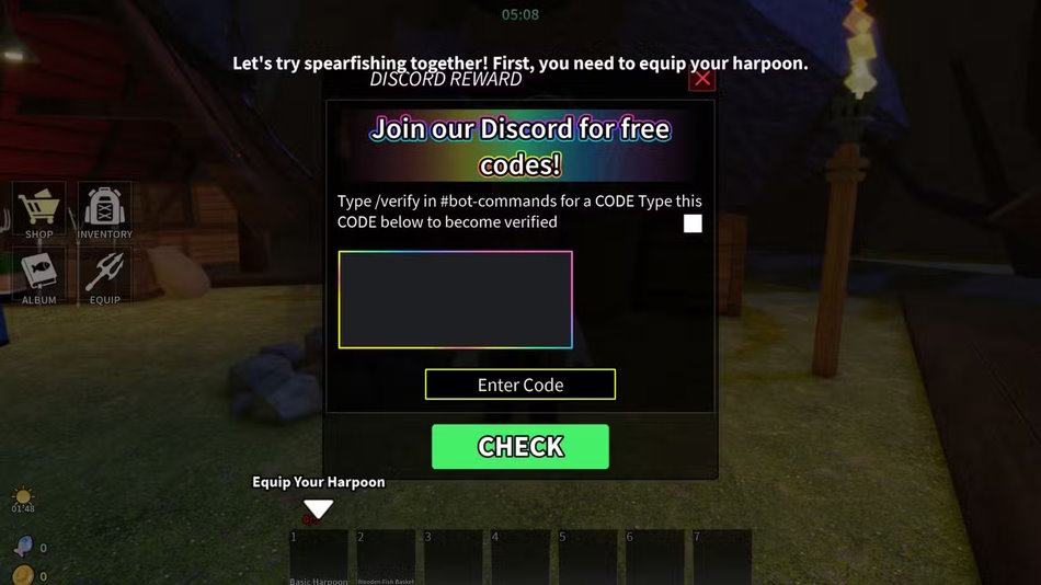 Hướng dẫn đổi code Spear Fishing