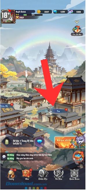 Ấn vào mục Thư