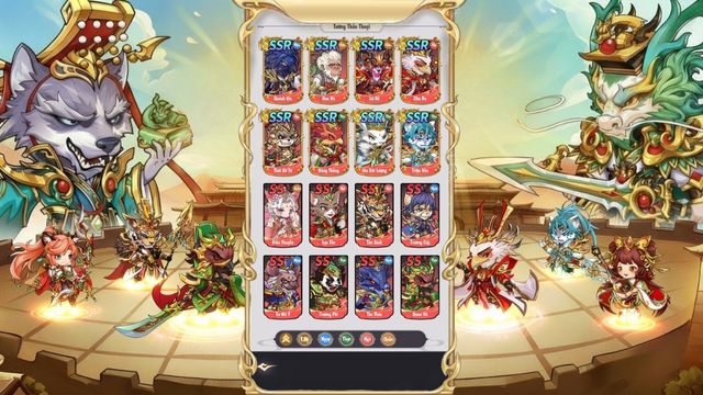 Hệ thống tướng được chia ra làm 4 phe và 5 hệ cho bạn thu thập và sử dụng