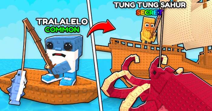  Xây dựng một đế chế đánh bắt cá của bạn trong game Roblox My Fishing Brainrots