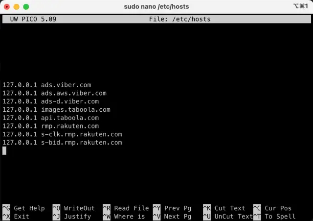 Thêm dòng chặn quảng cáo trên Mac
