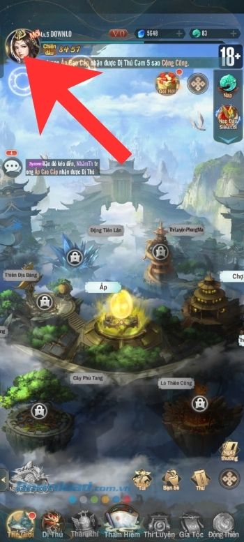 Nhấn vào biểu tượng ảnh Avatar