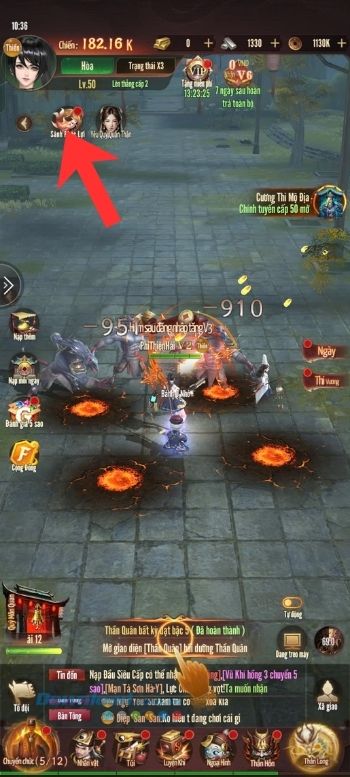 Chạm vào mục Sảnh phúc lợi