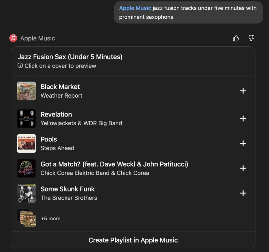 Danh sách nhạc Apple Music bằng ChatGPT