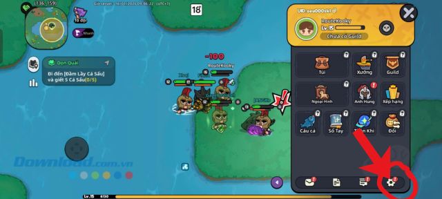 Ấn vào biểu tượng Cài đặt