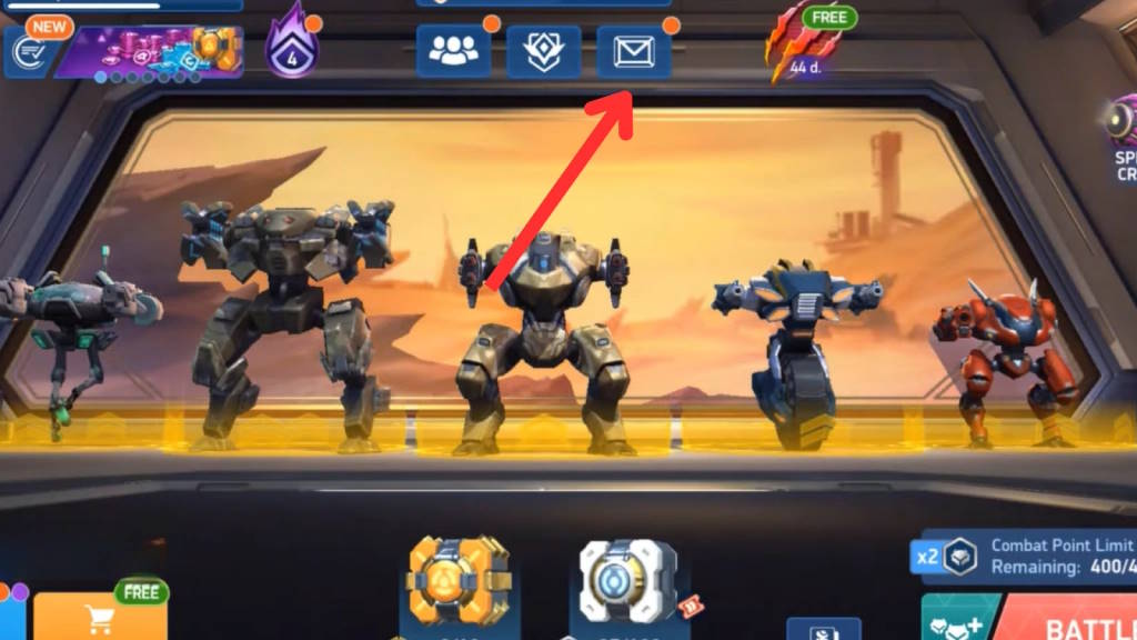 Tab Mail trong Mech Arena