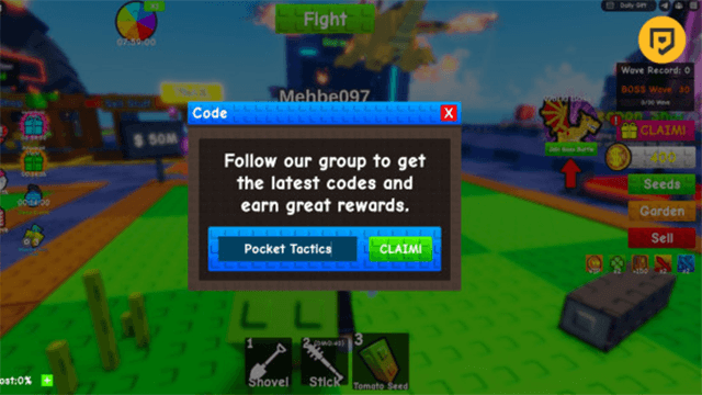 Cách nhập code Plant Brainrot Simulator