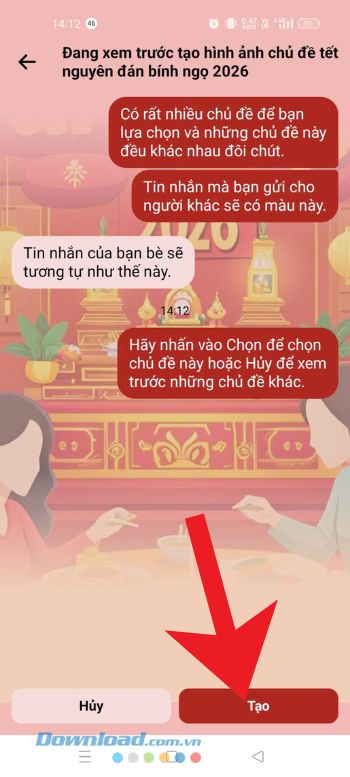 Nhấn vào nút Tạo