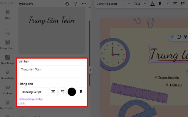 Nhập nội dung và định dạng chữ