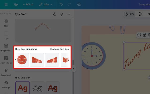 Lựa chọn kiểu chữ